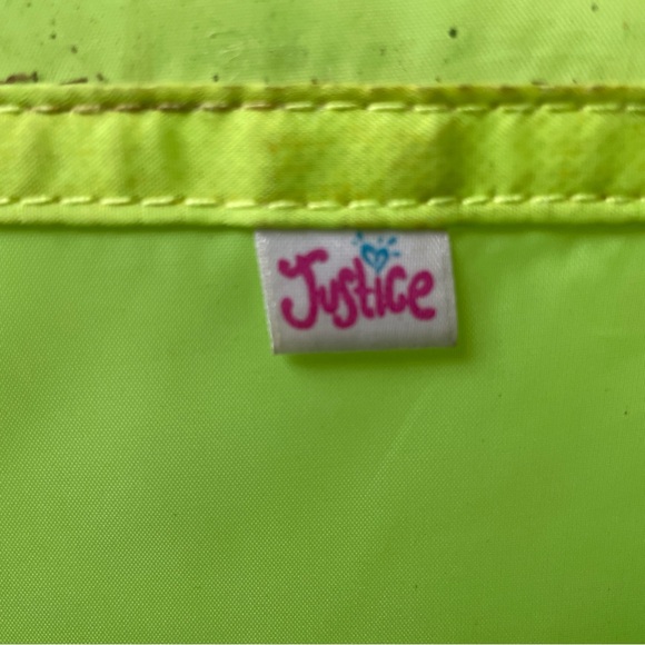 Girls Backpack from Justice- fluorescent stars heart design - worn - Picture 6 of 9